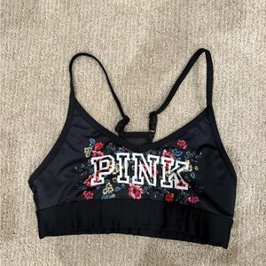 PINK Victoria's Secret Black Floral Bra